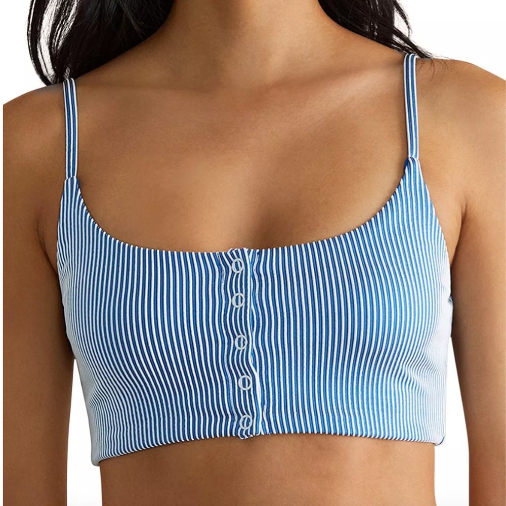 Onia Veronica Striped Bikini Top
